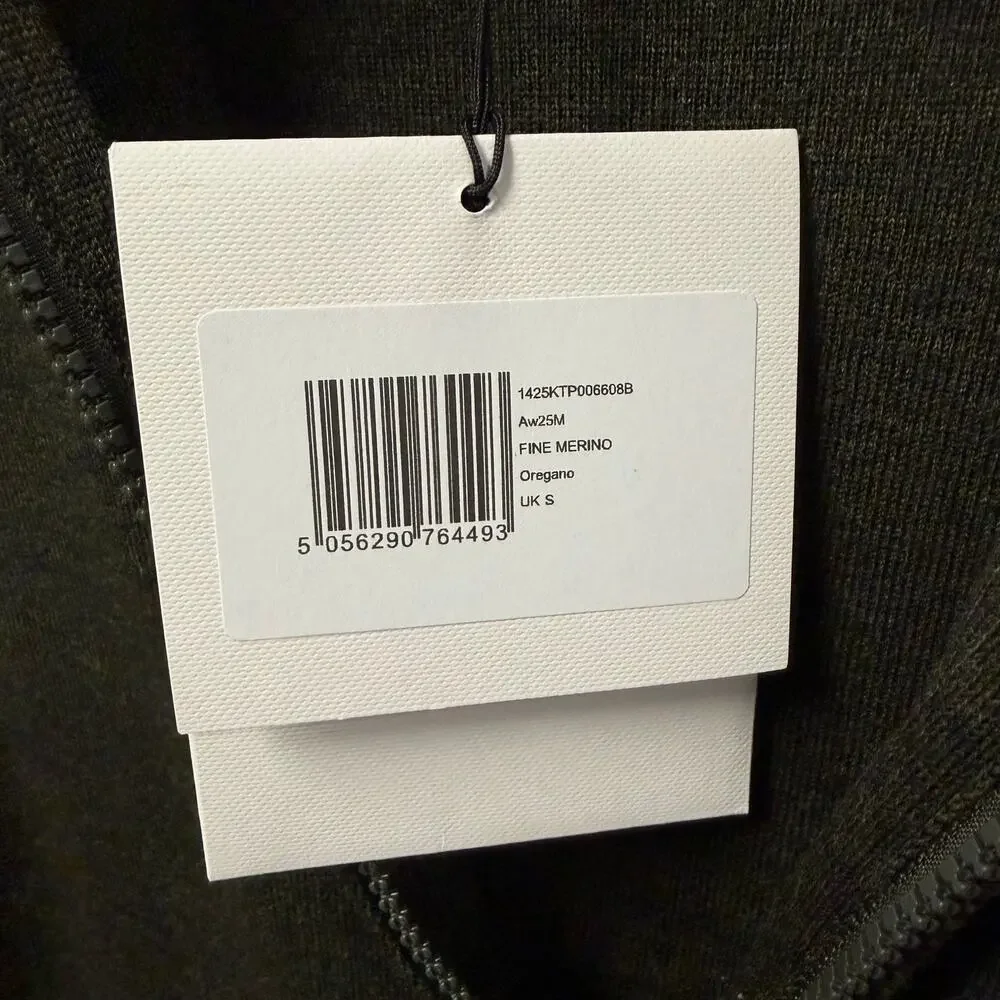 NWT Victoria Beckham Fine Merino Wool Blend Zip Up Jacket Oregano Green Small - Picture 7 of 9